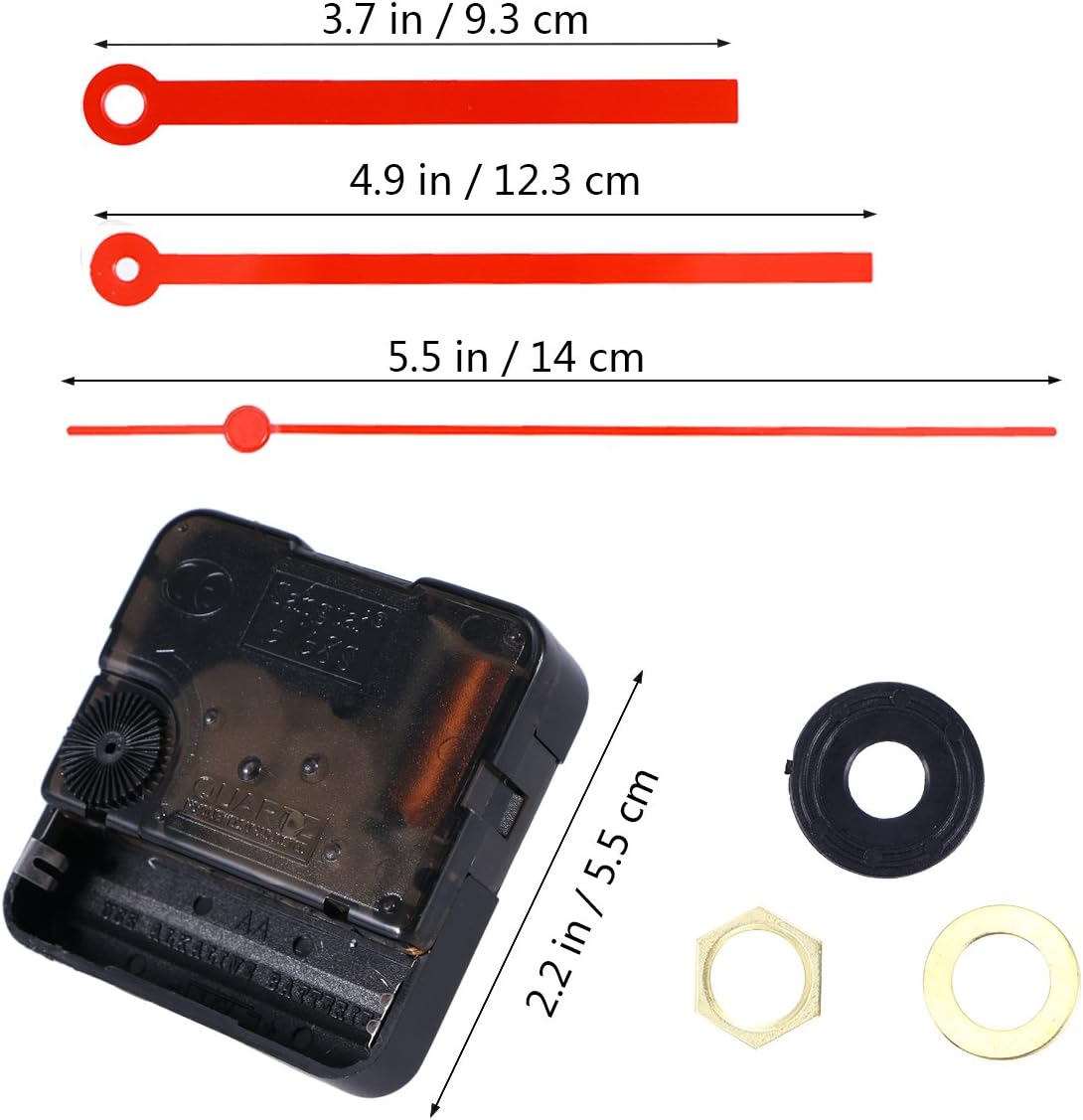 Clock Mechanism Replacement, Quartz Clock Movement Mechanism Replacement Battery Operated DIY Repair Parts Replacement