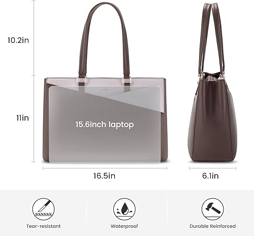 Vista 62 de LOVEVOOK Bolsa para computadora portátil para mujer, 15.6 pulgadas, bolsa de mano para computadora portátil, bolsa de trabajo para profesores, bolsa