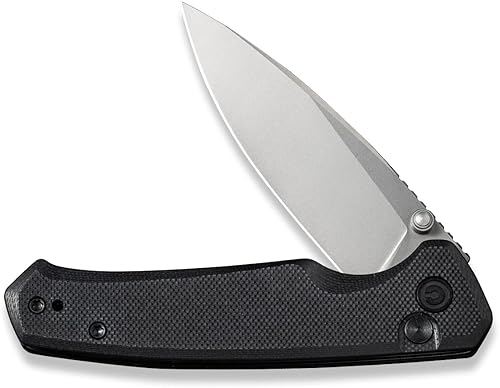 Miniatura 4 de CIVIVI Altus - Cuchillo plegable de bolsillo con cierre de botón y abridor de pulgar, 2.97 pulgadas Nitro-V Silver Bead Blasted Blade Black G10