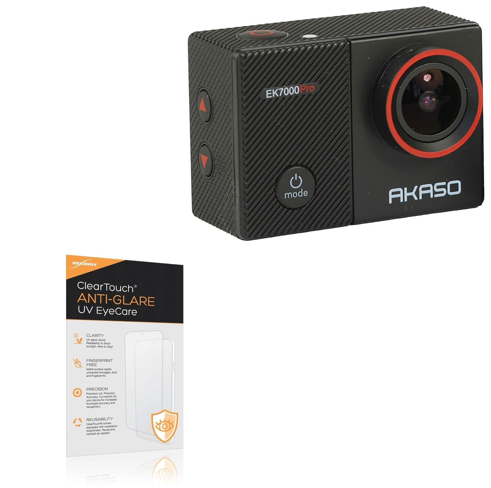 BoxWave Screen Protector Compatible With AKASO EK7000 Pro - ClearTouch Anti-Glare Anti-UV EyeCare (2-Pack), Filters out Harmful Blue Light Reduce Fatigue