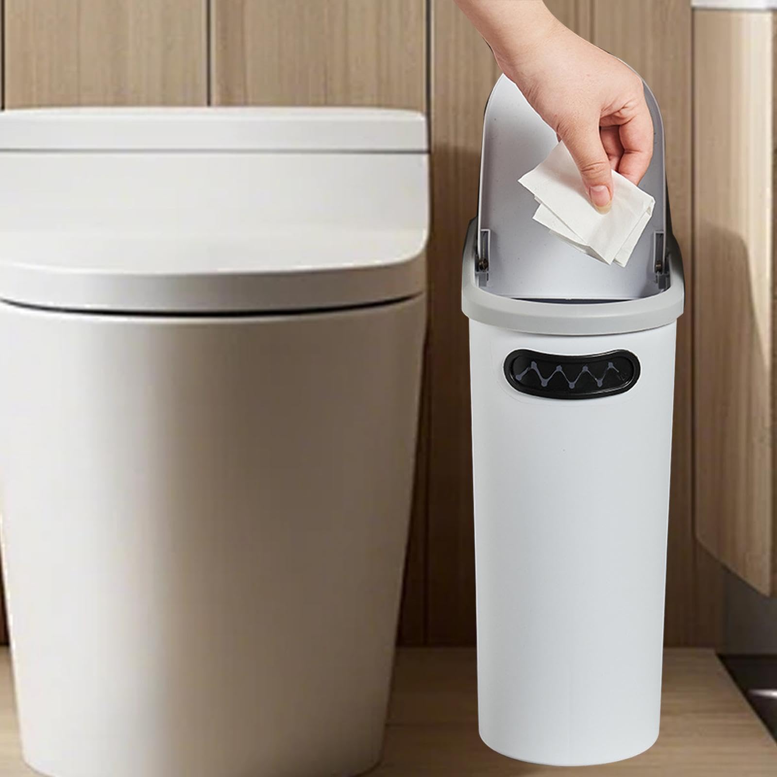 MagiDeal Cestino per la Spazzatura Nordico da Bagno, 10 Litri, Semplice, Sottile e Stretto, per Cucina, Ufficio, Studio, casa, Soggiorno, Garage