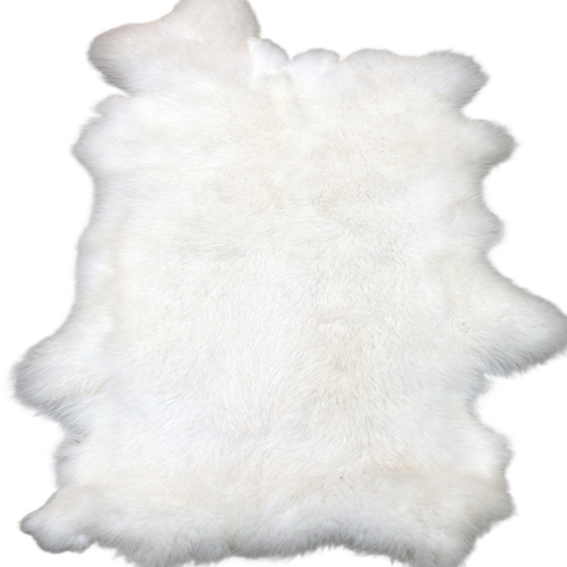 Faroby Rabbit Pelt, 18x11in White Rug with Sewing Quality, Leather Rabbit Hide for Craft, White Pelt for Décor