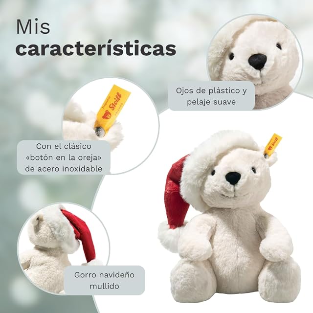 Foto 3 de 5 de Steiff Cosy Christmas Oso Polar Rico, Peluche Adorable con Ojos de plástico, para peques, niños y niñas
