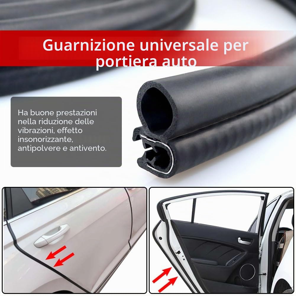 Guarnizione per portiera auto universale guarnizione in gomma per bagagliaio guarnizione gomma per porta auto camper barche (3m)