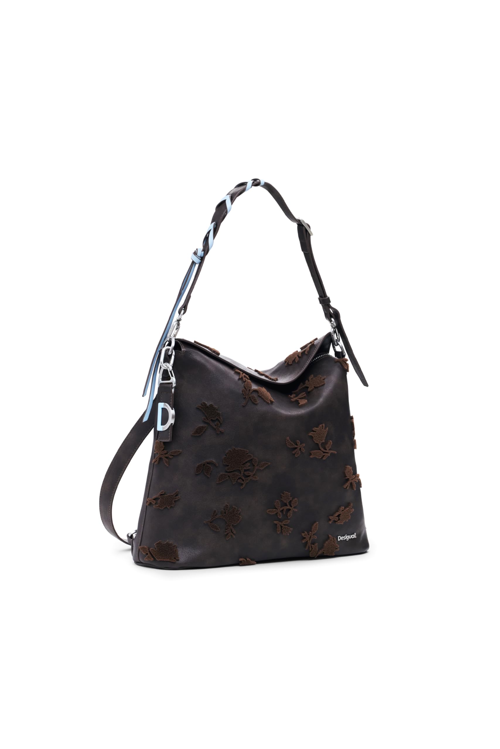Desigual leisure backpack shoulder bag Jersey 2.0 Stencil Flocado Mini Backpack Chocolate dark brown