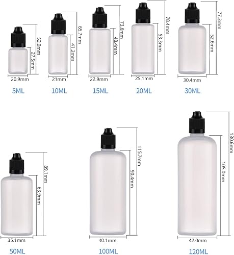 Miniatura 2 de SmaUnicorn 10 botellas de gotero de líquido exprimibles vacías de LDPE de 0.3 fl oz (0.3 onzas), recipiente con gotero líquido para ojos con tapas