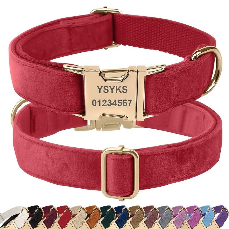 Personalized Dog Collars Custom with Pet Name & Phone for Small Medium Dogs