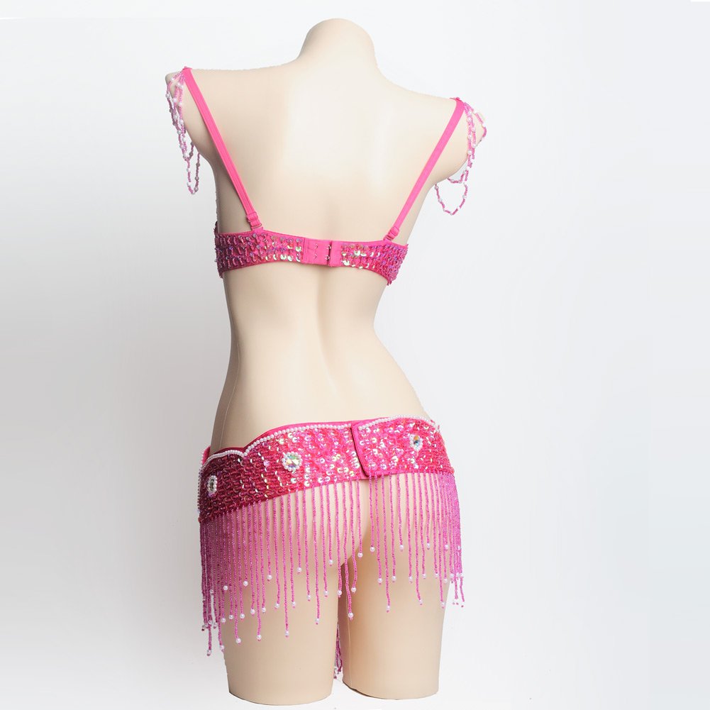 ROYAL SMEELA Gute Qualität und Rabatt Bauchtanz BH Gürtel Damen Bauchtanz Kostüm Set Damen Sexy Flamenco Karneval BH Gürtel Pailletten Tanzkleid