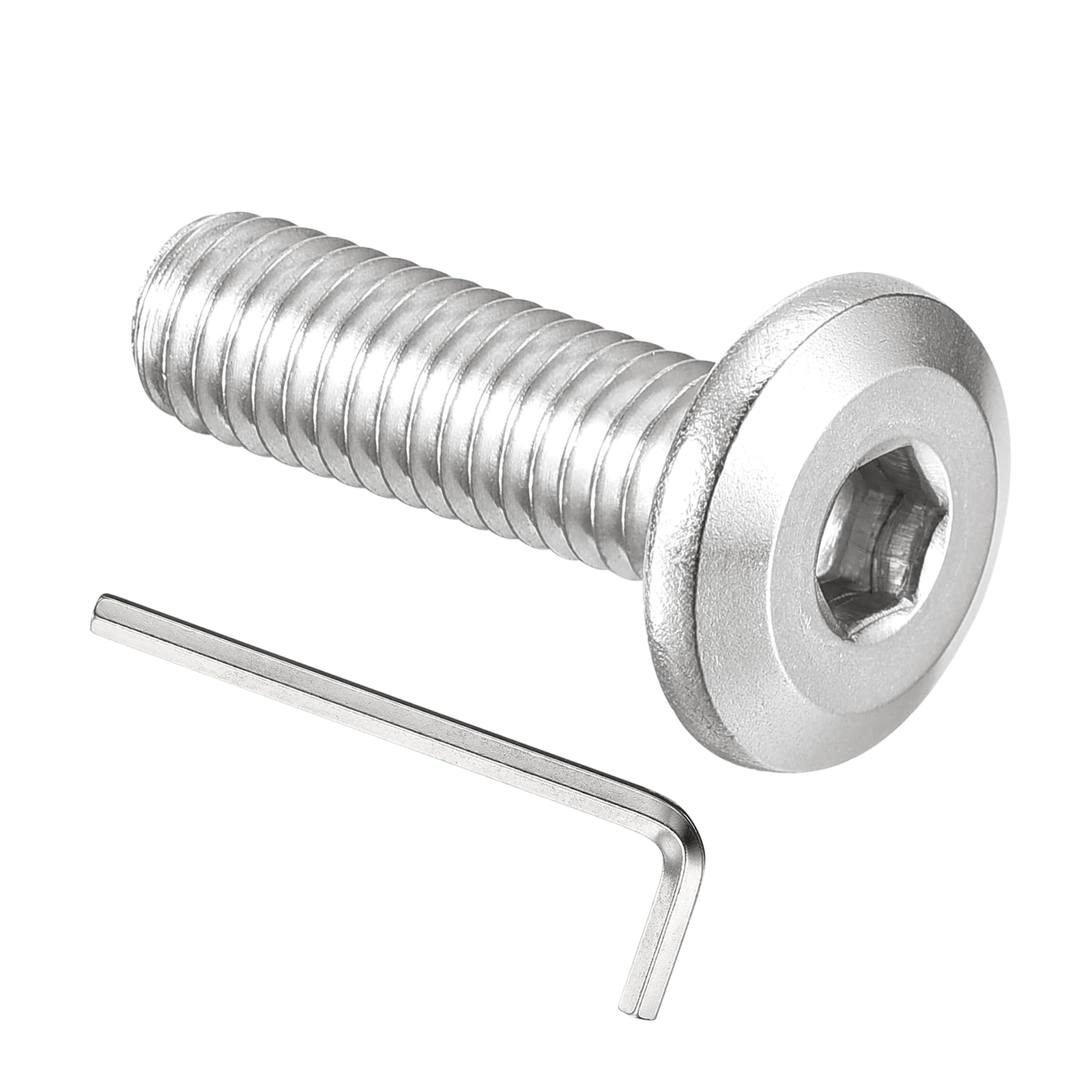 PATIKIL M6x20mm Flat Head Hex Socket Cap Screws Bolts, 20PCS 304 Stainless Steel 18-8 Furniture Bolt with Hex Allen Wrench for Bed Chair Repairs Ship Assembly Mechanical Industry, Silver
