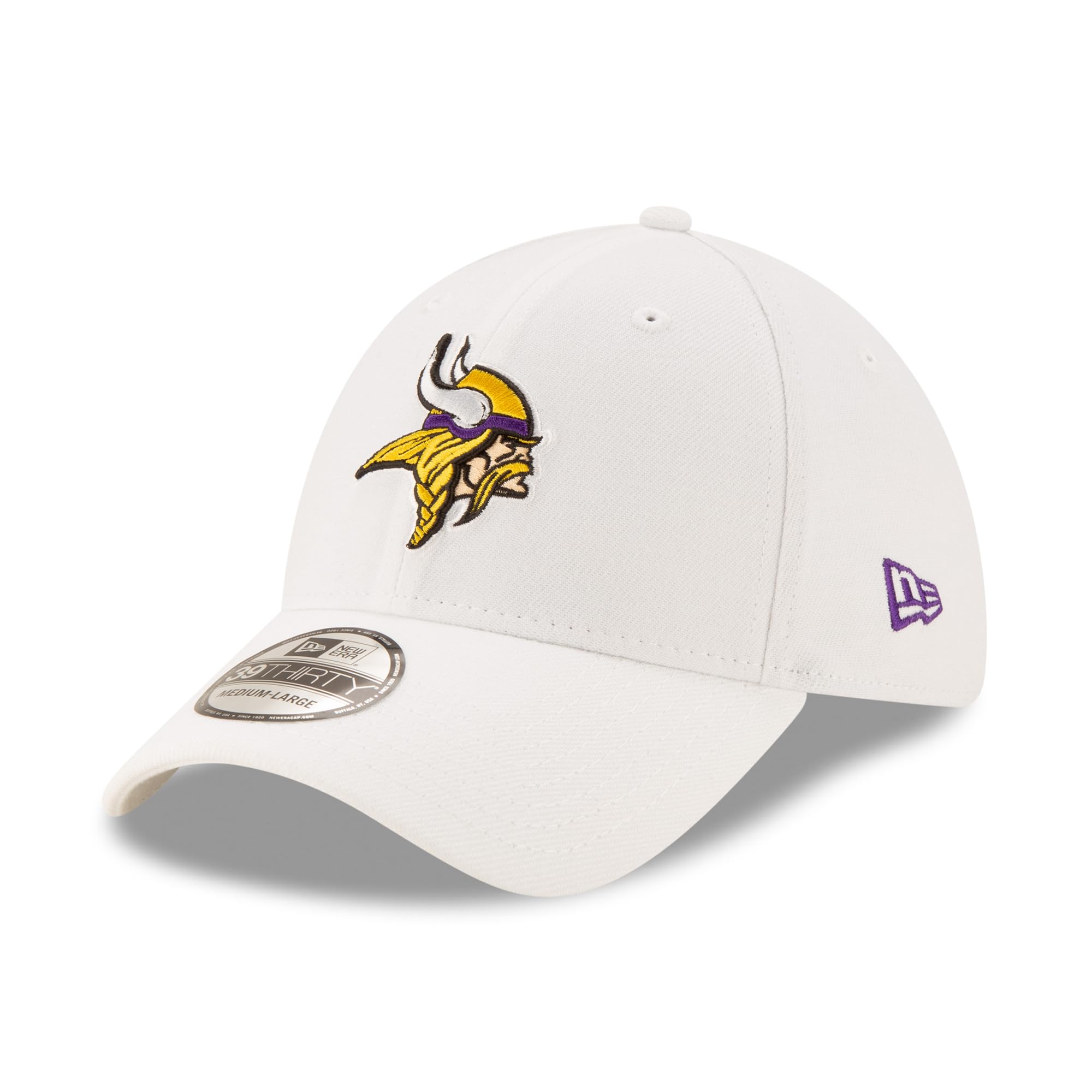 New Era 39Thirty Stretch Cap - NFL Minnesota Vikings White - L/XL