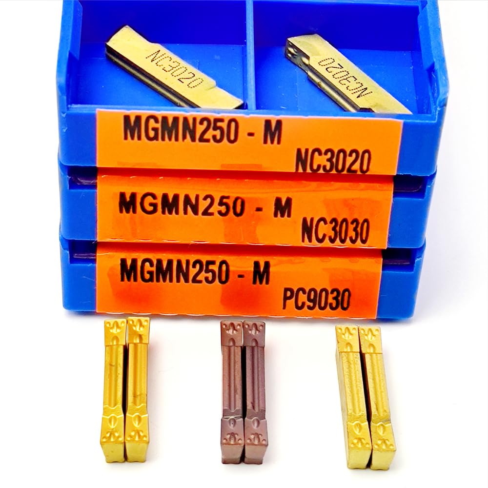 MGMN250 NC3020 NC3030 PC9030 - Inserti in metallo duro per lavorazione utensili per tornitura MGMN 250, lama in lega dura MGMN 250, 10 pezzi (MGMN250-M NC3030)