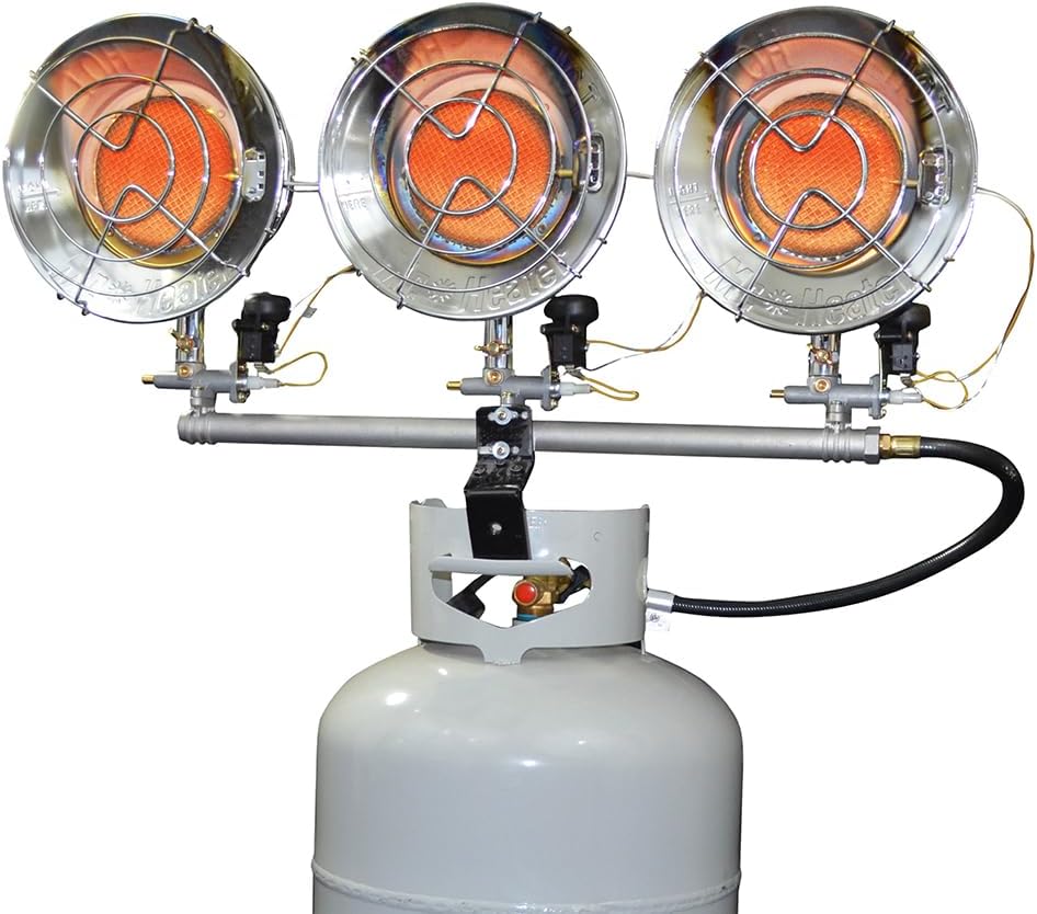Mr. Heater F242915 MH45T Triple Tank Top Heater, 10000 to 45000 BTU/Hr,Chrome