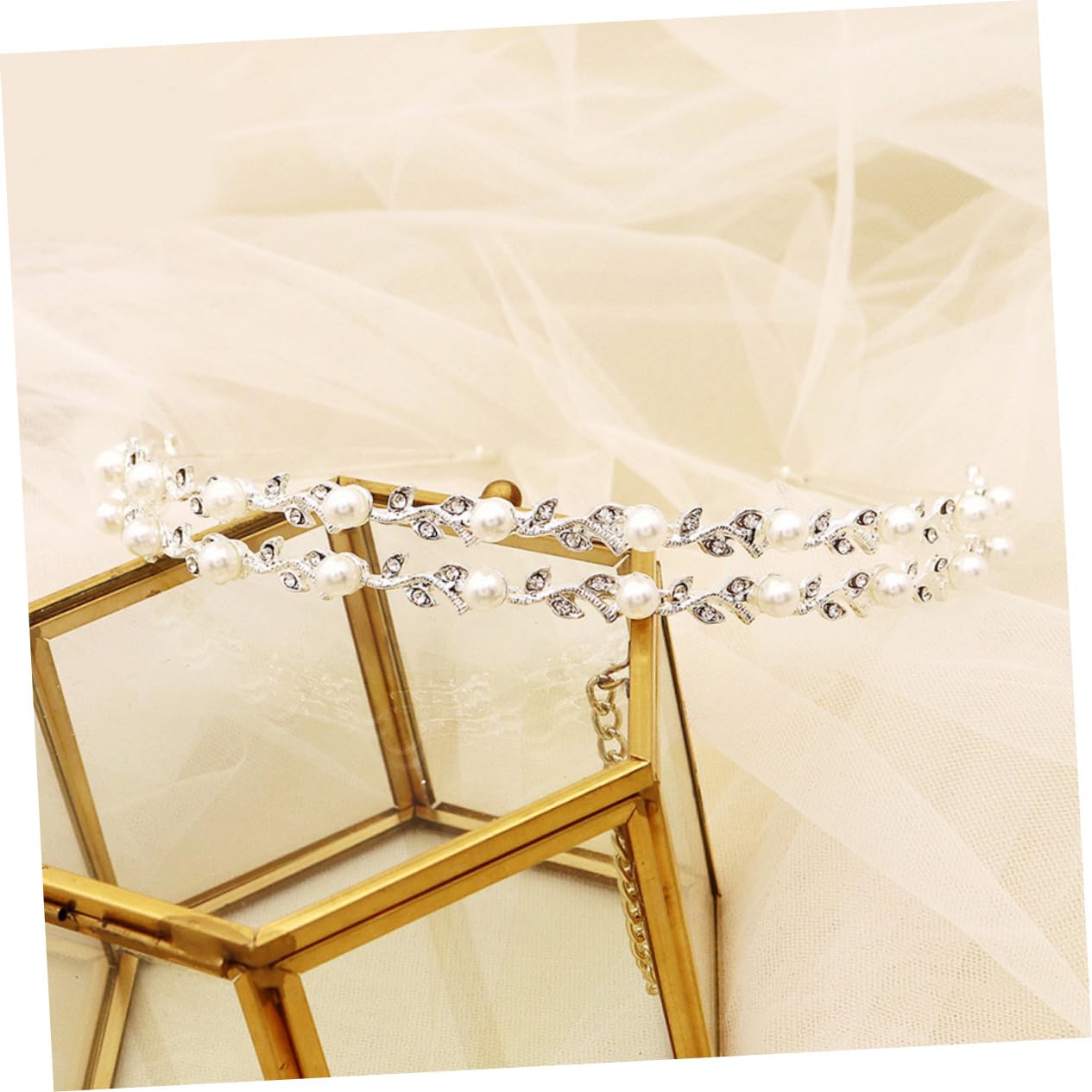 VICASKY 4 Pezzi Cerchietto Sposa con Doppio e Foglie Accessorio Matrimonio per Sposa e Damigelle Raffinato