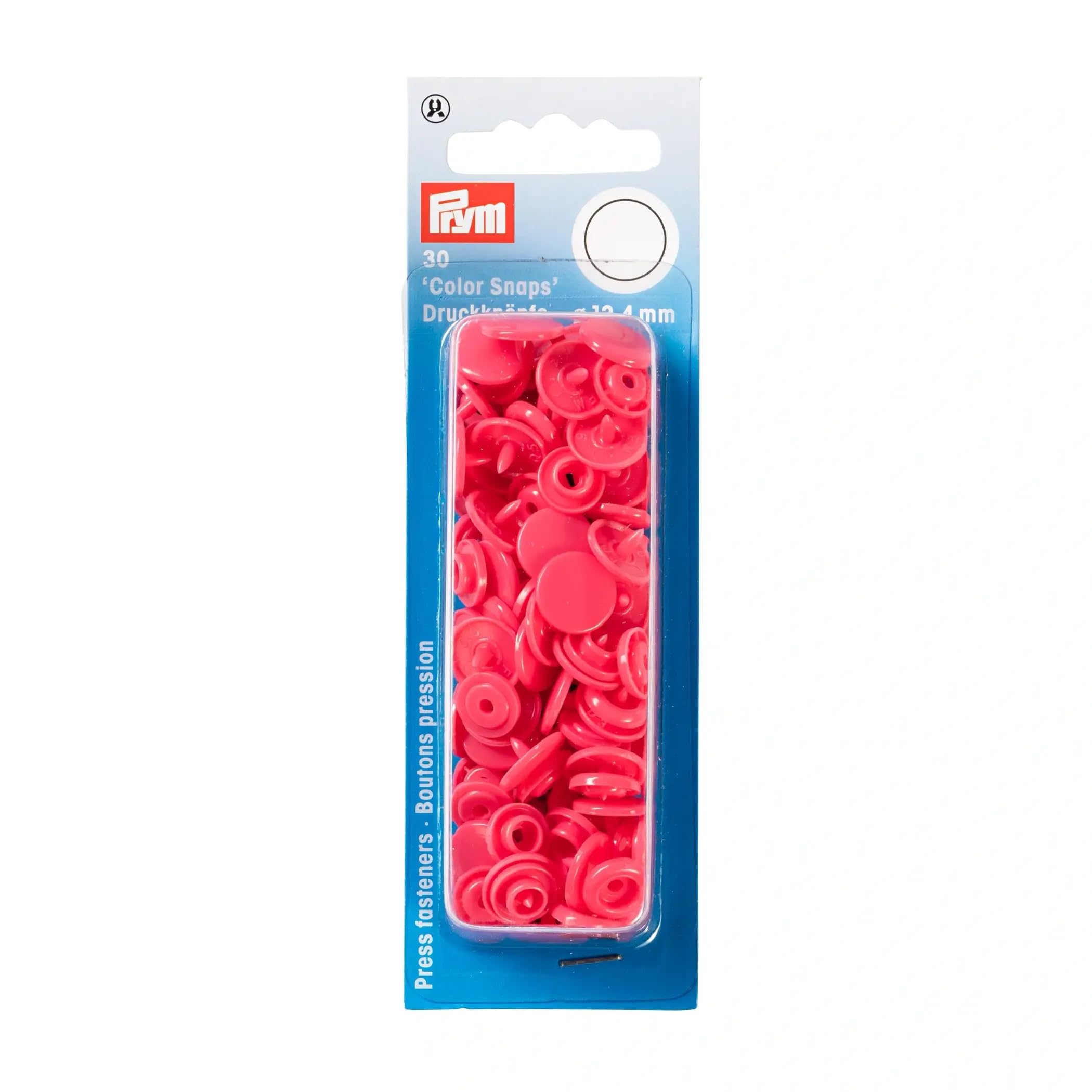 Prym Raspberry 393133 Non-Sewing Popper Colour Snaps Round 12.4 Mm Plastic 12.4 Mm, Prym_393133-1