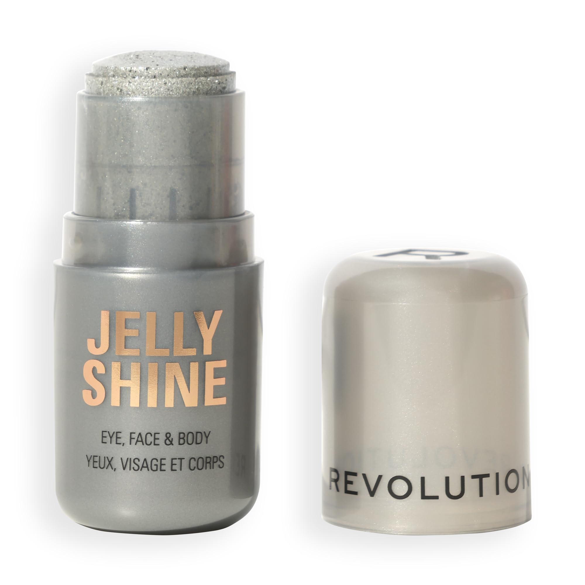 Revolution Jelly Shine Eye, Face & Body Highlight Stick, Jelly Formula with Pearlescent Shimmer Effect, Vegan & Cruelty-Free, Silver Moonlight