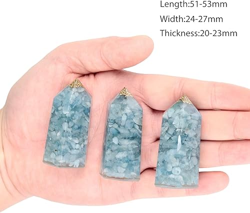 Miniatura 3 de Cheungshing Cristales curativos en puntas de resina para chakra Reiki, piedras de orgonas energéticas de cristal, adorno de terapia de mediación,