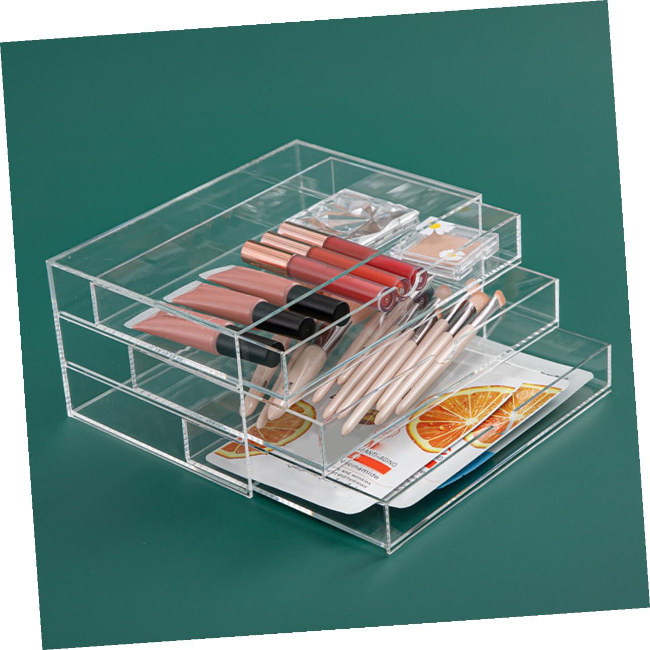 Organizer da Scrivania con Trasparente in Acrilico Spesso Contenitore Multi Cosmetici Gioielli e Accessori Scatola Portaoggetti per Trucco e Piccoli Oggetti