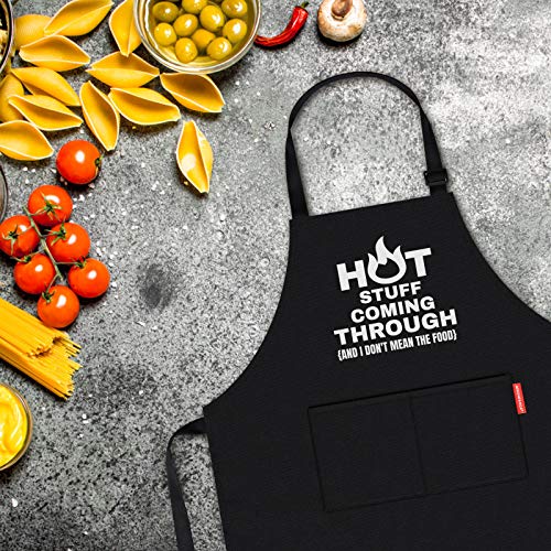 APRONPANDA-Funny-Cooking-Grilling-BBQ-Aprons-for-Men-Adjustable-Chef-Kitchen-Apron-with-2-Pockets-100-Cotton-Christmas-Birthday-Gifts-for-Him-Men-Dad-Boyfriend-Cooking-Gifts-for-Men