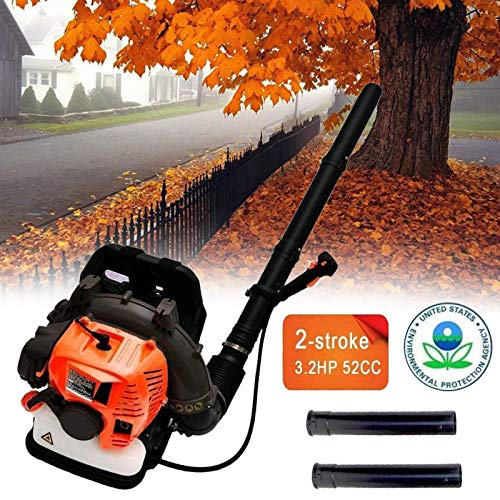 Shueriu Electric Backpack Leaf Blower - 52cc 2 Stroke 3.2HP Gas Cordless Backpack Leaf Blower, Backpack Blowers Gas Powered with Padded Harness to Blow Leaves, Snow
