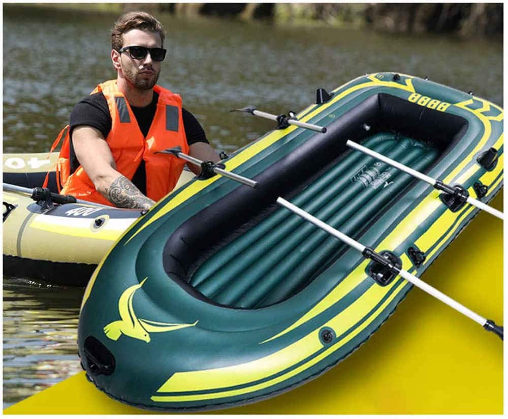 Kayak hinchable para 5 personas con remo y bomba de aire, diseño plegable, carga máxima de 400 kg, ideal para aventuras al aire libre