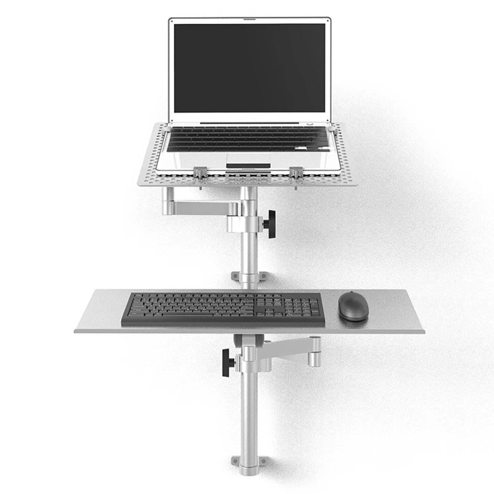 Laptop Wall Mount, Full Motion Adjustable Laptop Extended Arm, Adjustable Height and Angle, Safe Load Capacity 8kg, Fits 10 to 15.6 Inch Screen, for Office, Workstation