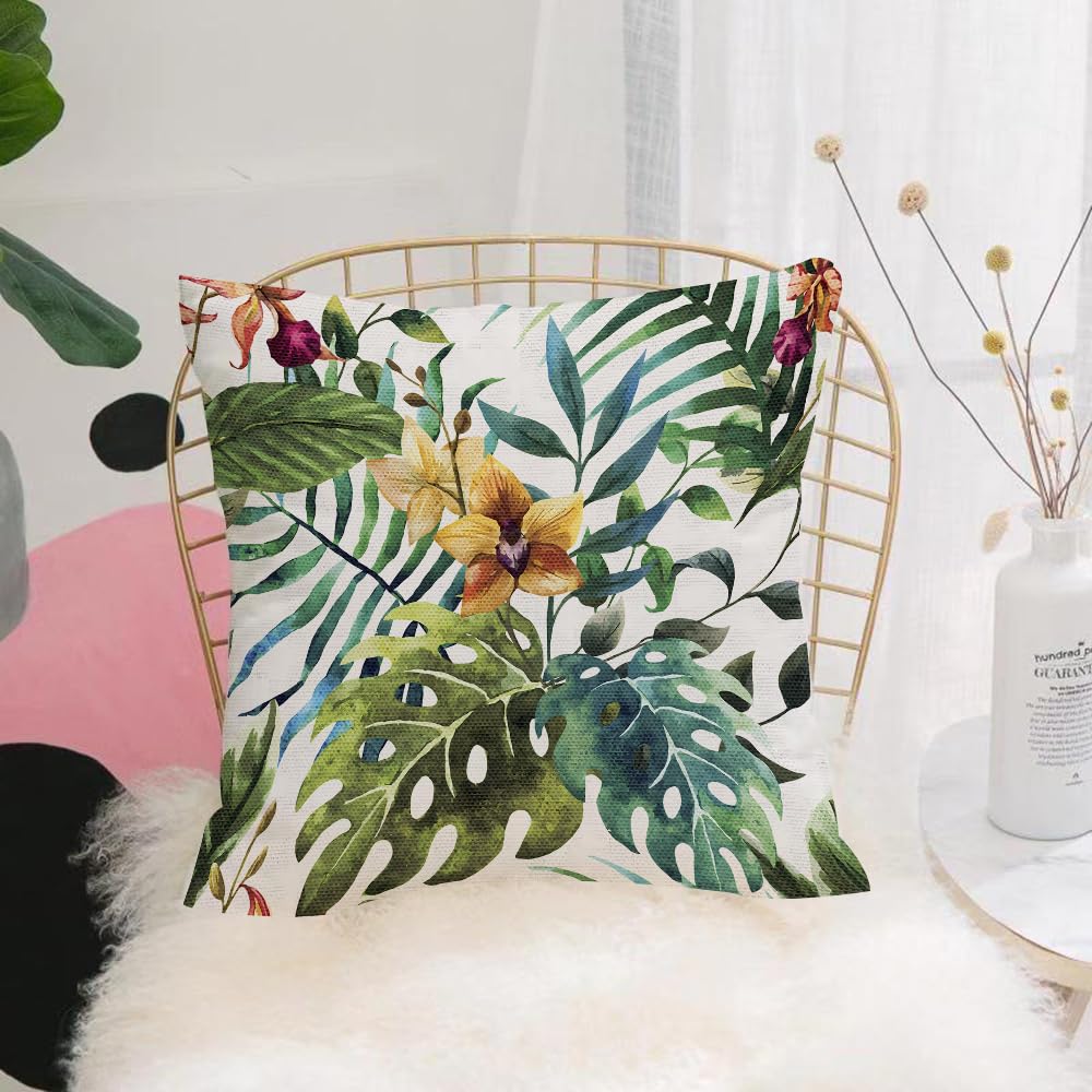 HYOSXW Cushion Cover,Throw Pillow Case Home Decorative for Living Room Bedroom Sofa Chair 16X16 Inch,orchid tropical wallpaper,Pillowcase 40X40cm