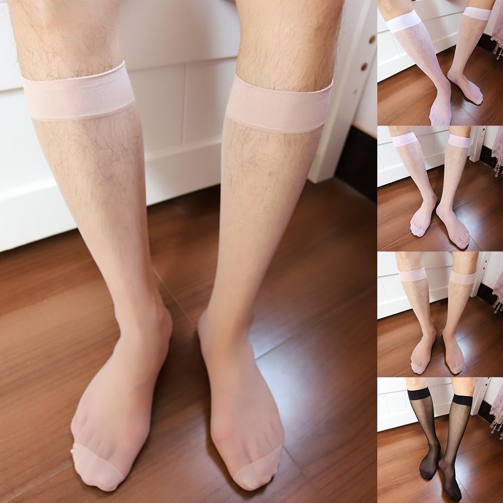 Chaussettes invisibles en nylon transparent pour homme - Design lisse et respirant - Pour chaussures habillées et environnements professionnels