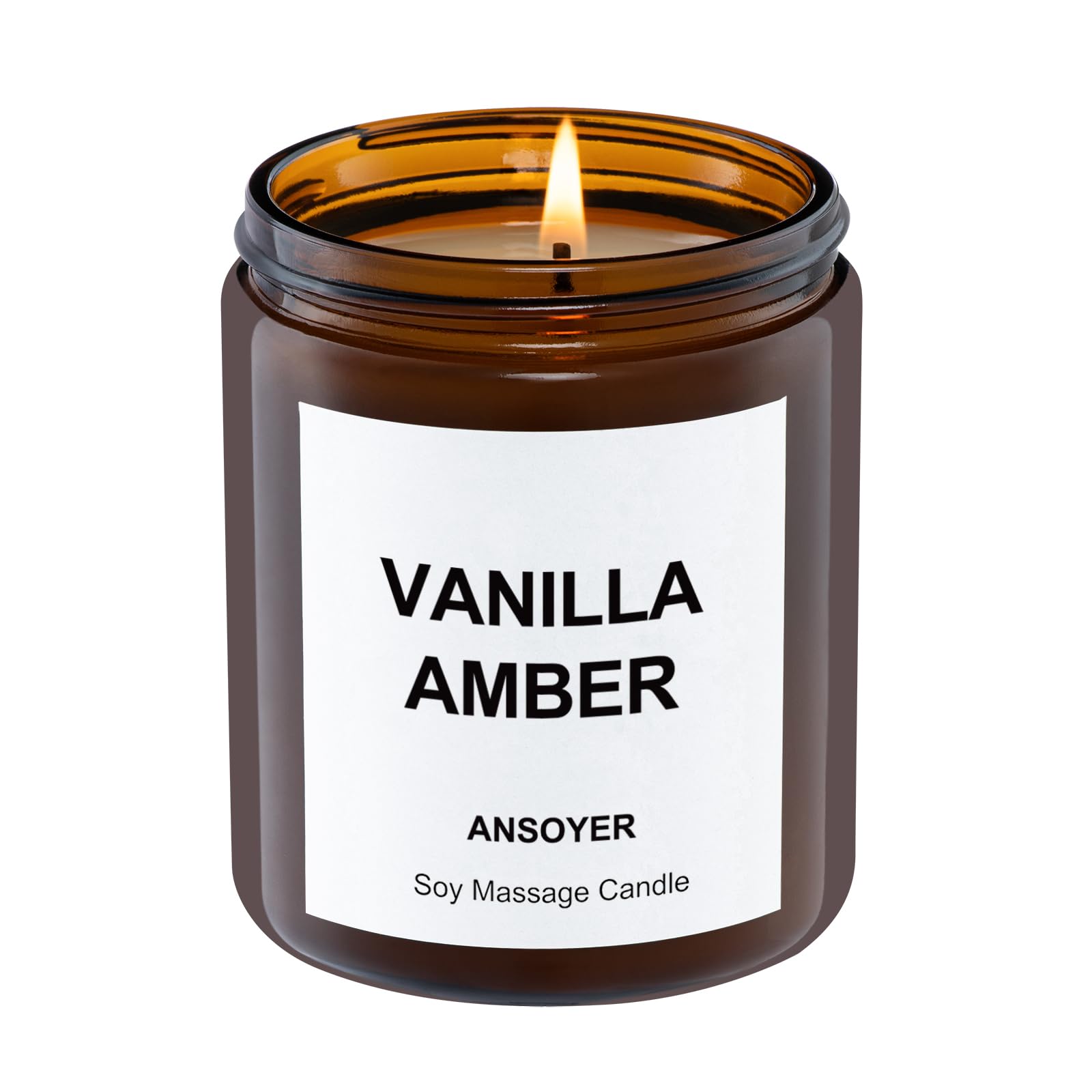 VELA DE MASAJE ANSOYER 200g: Hidratante y Nutritiva para Spa en Casa, Aromaterapia y Relajación (Ámbar Vainilla)