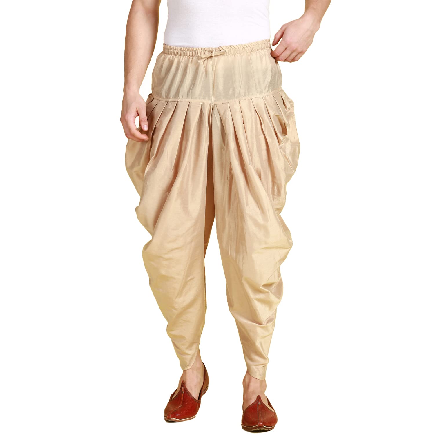 Men Dhoti Traditional Coloured Plain Art Silk Dhoti-image-25