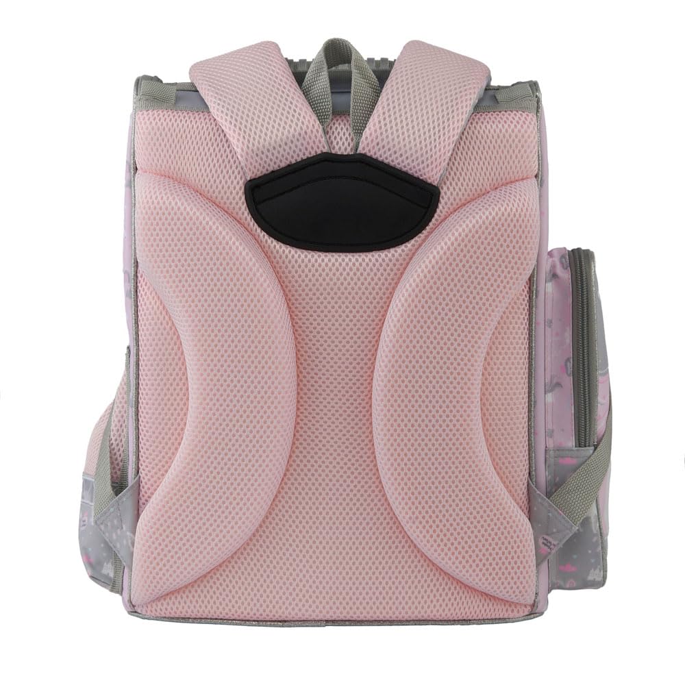 Goldkids - Schulranzen für Mädchen, 4er-Set - Schul-Rucksack für Kinder mit Federmäppchen - Schuhbeutel und Hausaufgabenheft - Einhorn Motiv - 1-3 Klasse