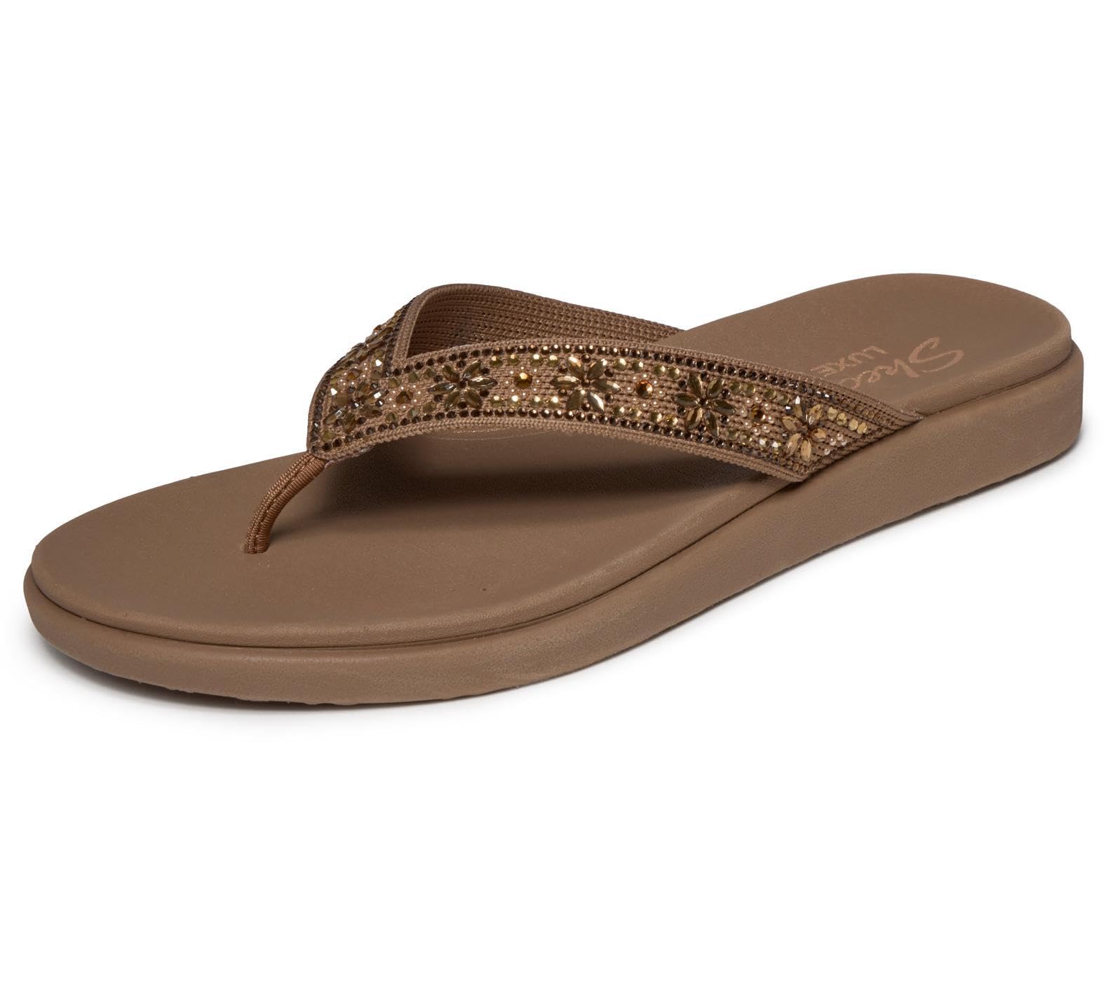 Skechers Damen Meditation Luxe - Floral RhinestoneFlache Sandale