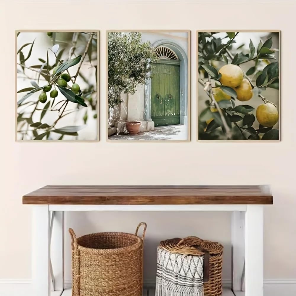GOSRD Olive Tree Canvas Prints Poster Modern Botanical Art Bedroom Wall Home Decor(60x90cm-3Pcs)