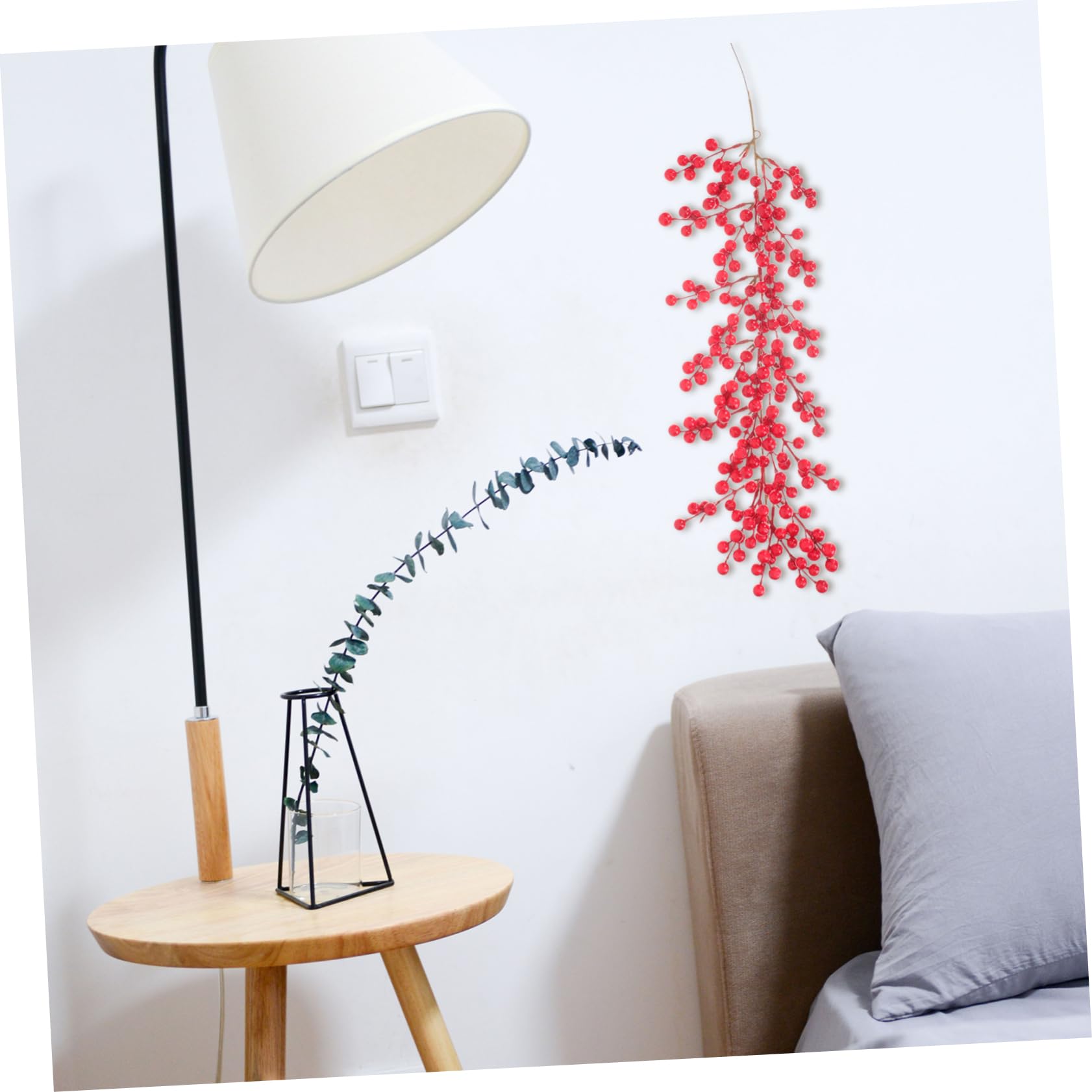 IMIKEYA 3St Weihnachtsdekorationen Dekorationen für die Haustür hängende Weihnachtsgirlande Weihnachts Party Weihnachten Party Christbaumschmuck Künstliche Beerengirlanden Plastik rot