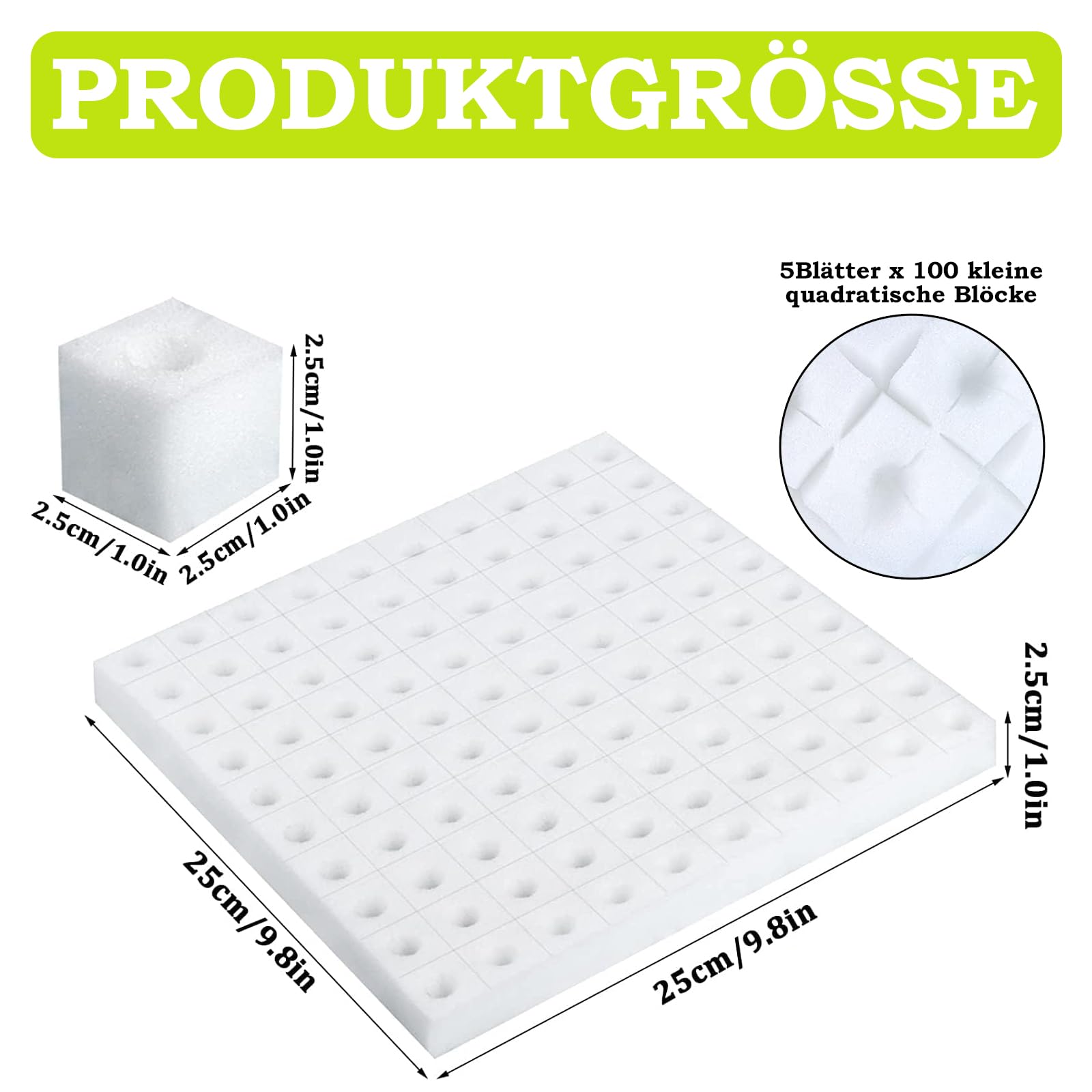 Lot de 500 éponges hydroponiques pour la croissance des plantes, outils de jardinage pour semis, serres et plantes potagères.