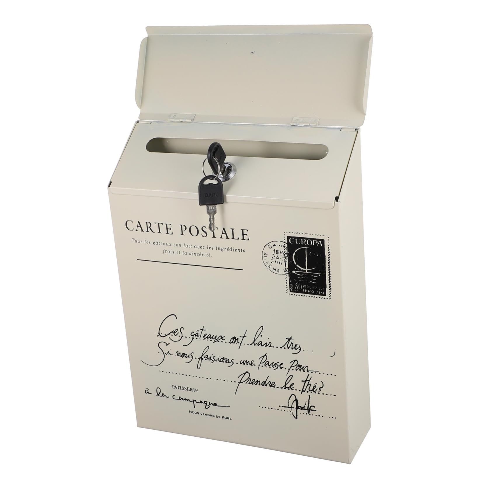 Angoily 1 Buzón De Correo Decoración Galvanizada Buzón De Correo Vintage Caja De Seguridad Buzones De Correo/Montaje En Pared Caja De Oración Exterior Buzón De Clase Hoja De