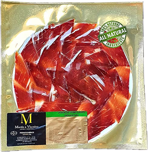 Jambon Iberique Tranche a Couteau Pata Negra - 100 grammes Jambon PATA NEGRA Tranche Affiné 36+ Mois - Jamon Iberico Tranche - Jambon Espagnol en Tranches Cover