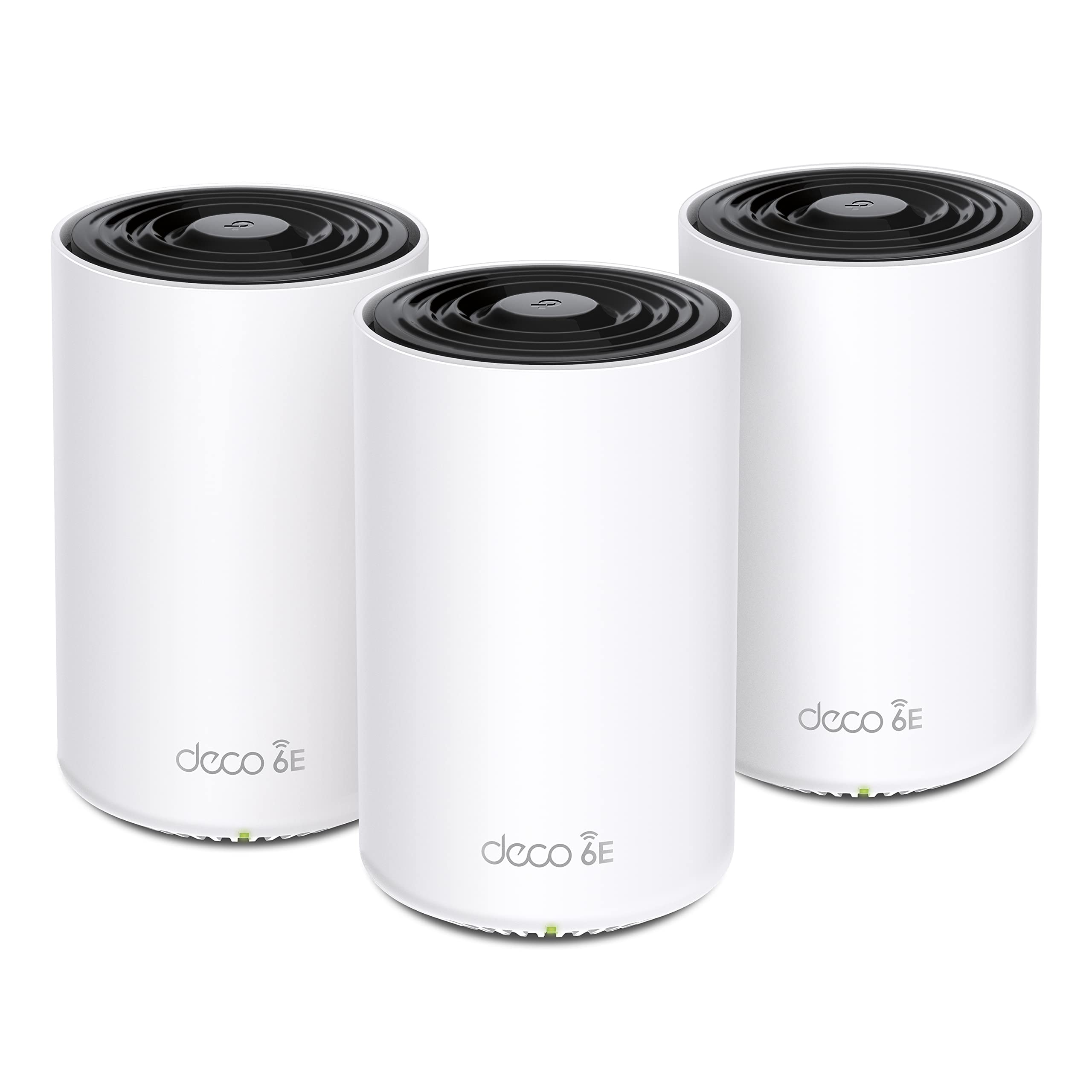 TP-Link Deco XE75 Mesh WLAN Set (3 Pack), 𝐖𝐢-𝐅𝐢 𝟔𝐄 AXE5400 Tri-Band Router & Repeater, 3× Gigabit Ports für jede Einheit, für Häuser mit 4-7 Schlafzimmern, Umfassender Jugendschutz, WPA3