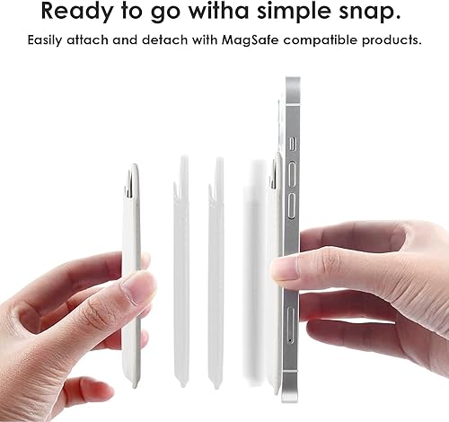 Miniatura 4 de WALLFID Magsafe - Cartera de cuero compatible con iPhone 15141312 ProMaxPlusMini, tarjetero RFID con imán Magsafe, Blanco