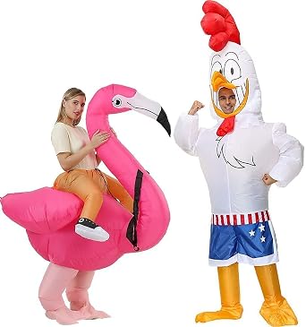 RHYTHMARTS Flamingo Inflatable Costume Rooster Infaltable Costume Blow up Costume Adult Costume