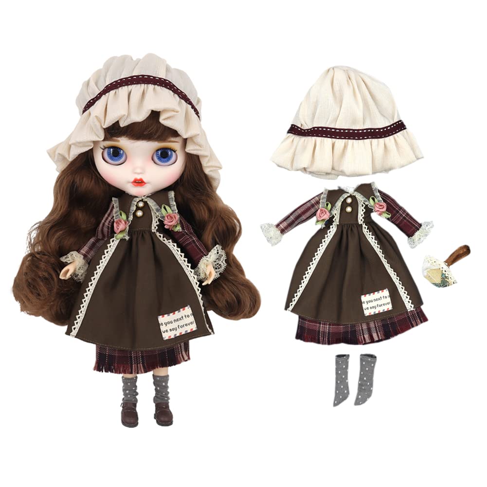 Amazon.co.jp: rakulifey ブライス服 ワンピース メイド服 帽子 ネオ 
