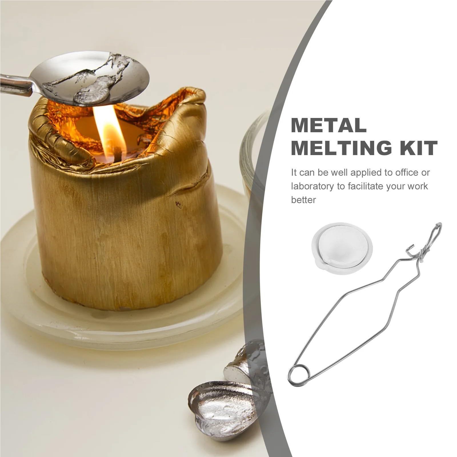 Pinza Per Crogiolo Set di crogioli in ceramica for fusione, piatti, kit in argento, utensili, pinze, ciotole e tazze in oro per Attrezzature da Laboratorio