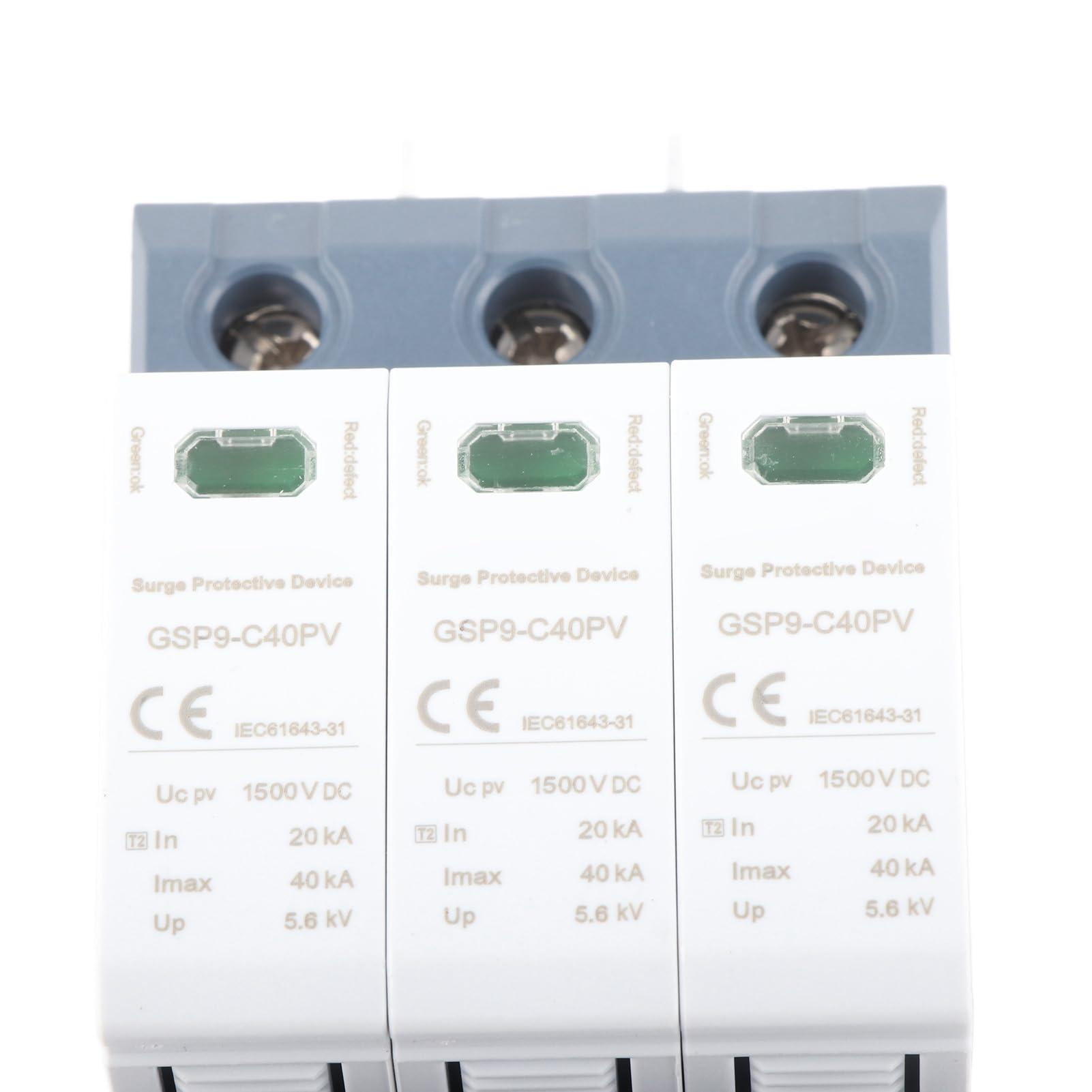 40KA 3P 1500VDC Protective Device DIN Rail Mount Low Voltage Photovoltaic Protector