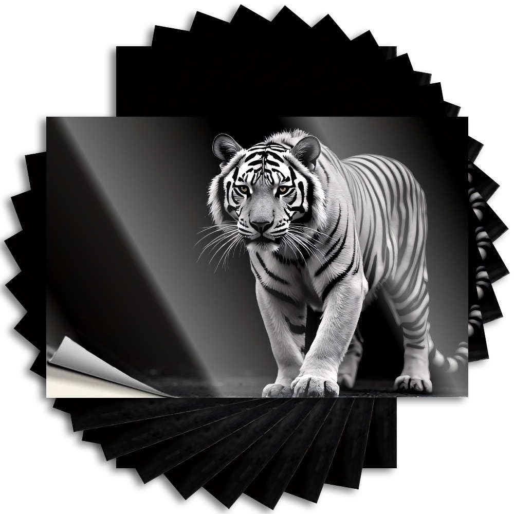 Punk Sticker Aesthetic Decals, Dorm Room Accessories Cute Pattern Design for Math Notebook | Tumbler Removable Vinyl A Majestic White Tiger Strides Confidently(12X18CM)