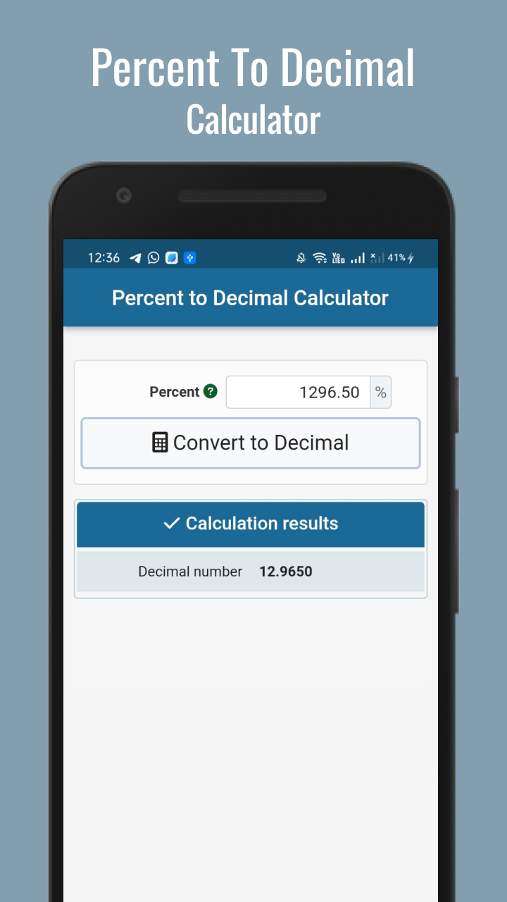 Percent to Decimal Calculator App on Amazon Appstore