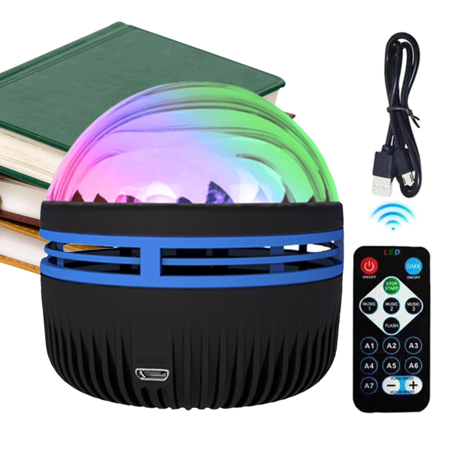 Northern Lights & Ocean Wave Projector - 2 in 1 Night Light with USB Dimmable Remote Control