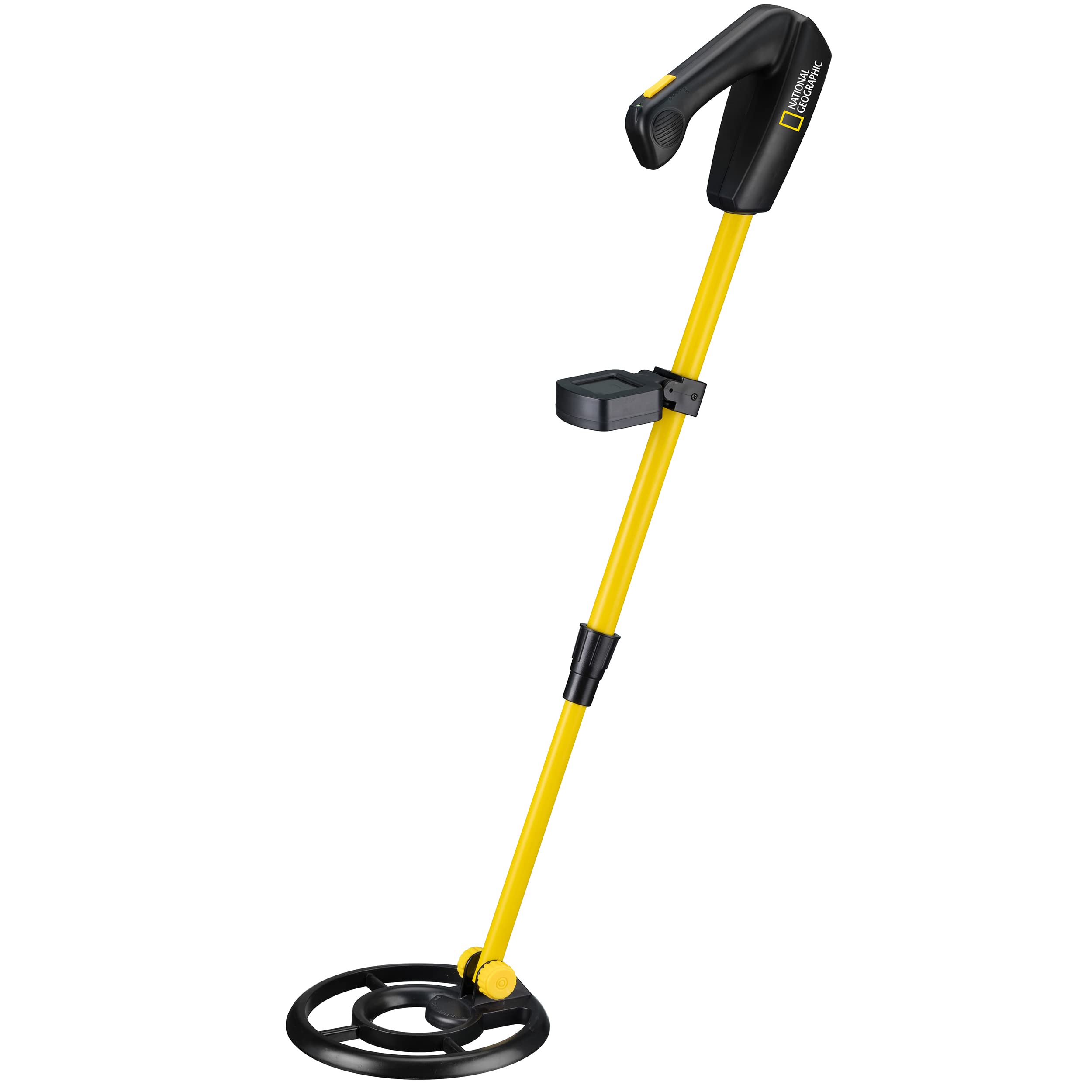 National Geographic Metalldetektor für Kinder mit 12 cm Suchtiefe, bis zu 15 cm wasserdichter Suchspule und LCD-Display, höhenverstellbar von 76 bis 88 cm, hochpräzises Metallsuchgerät für Anfänger