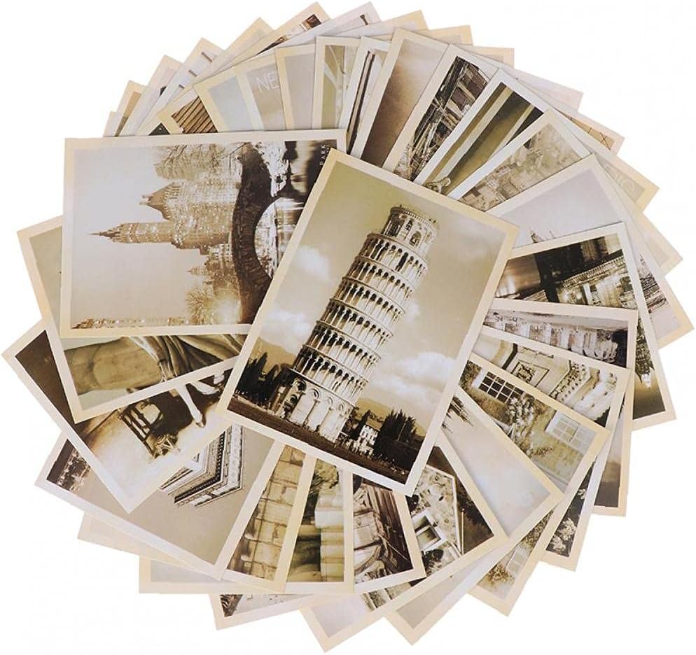32pcs Travel Postcard Vintage Landscape Building Photo Picture Poster Post Cards