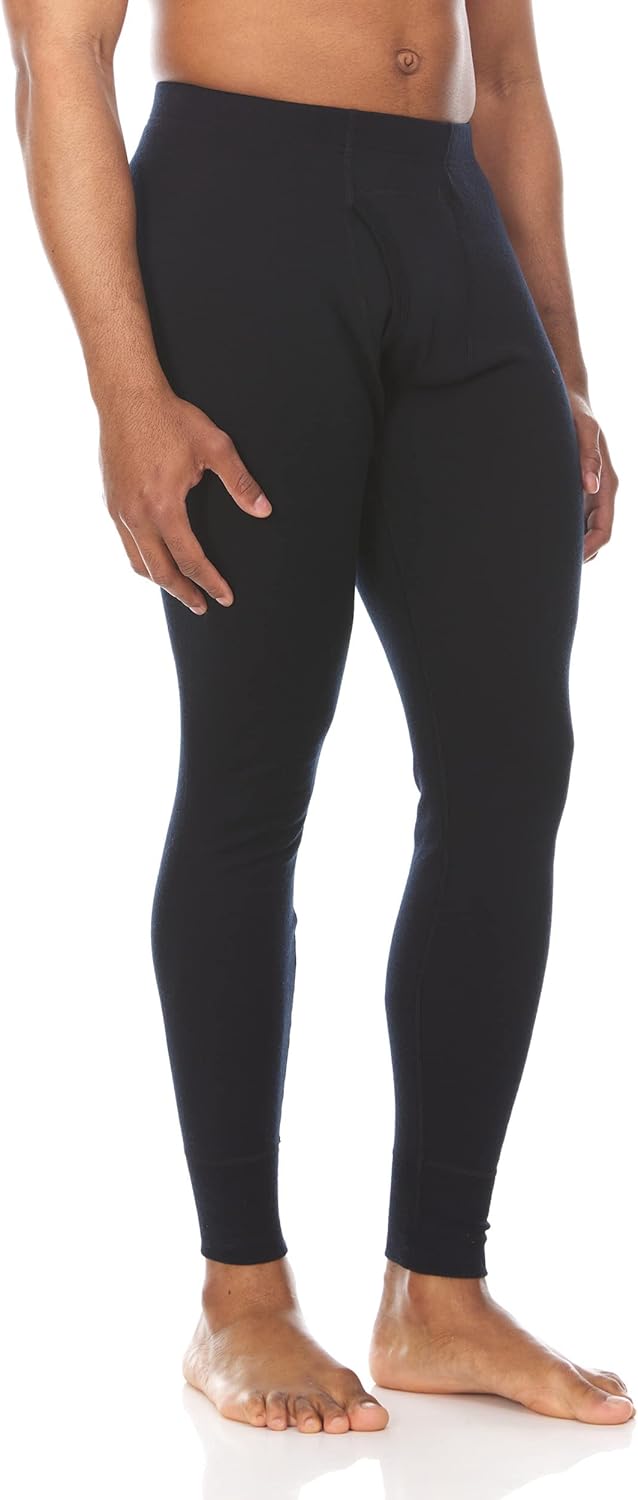 Men's Midweight 100% Merino Wool Base Layer Bottom - Winter Weather Long Johns - Cold Weather Gear - Anti Odor