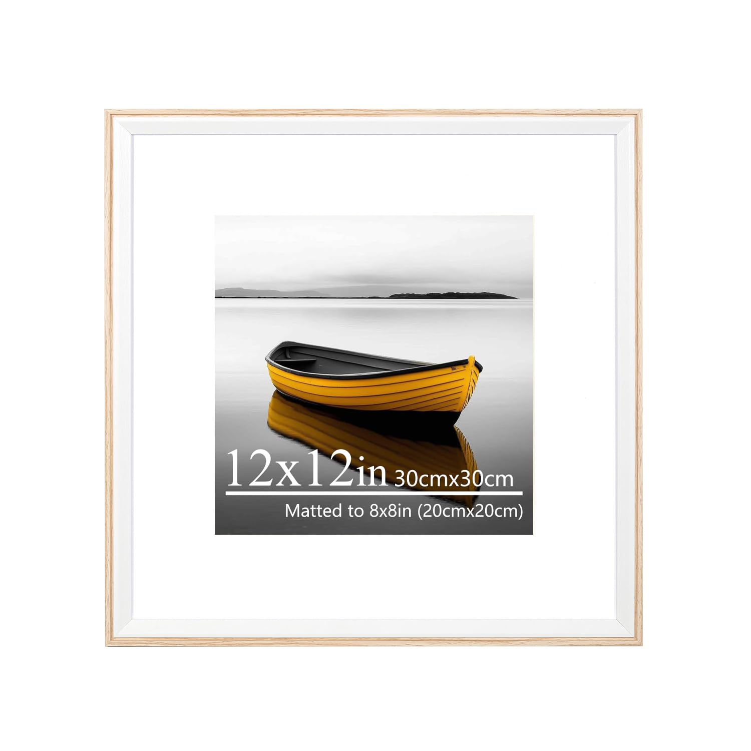 Baoee 12x12 white Picture Frame，photo frame with acrylic glass,Poster Frame