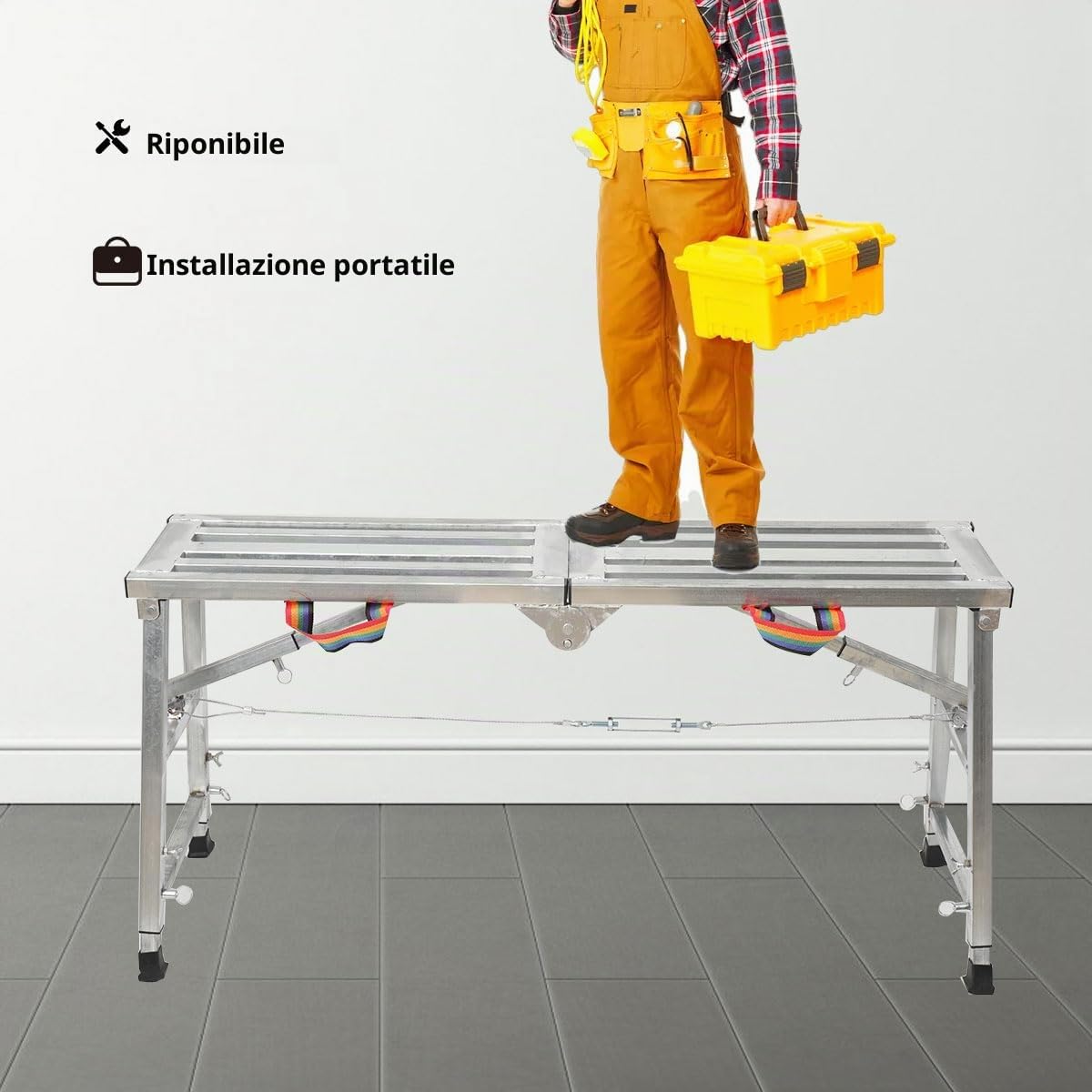 Piattaforma da Lavoro Regolabile Piattaforma di Sicurezza Pieghevole